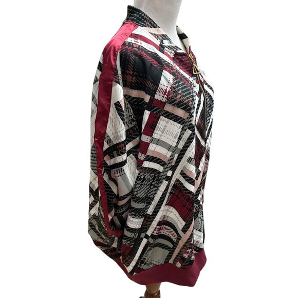 Ashley Stewart Sport Womens Size 30/32 - 5X Jacket Multicolor Plaid Full Zip NWT - Picture 3 of 10